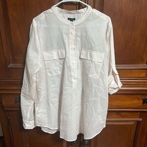 Ann Taylor White Tunic Top w free tank top